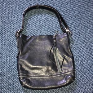 Black leather coach bag